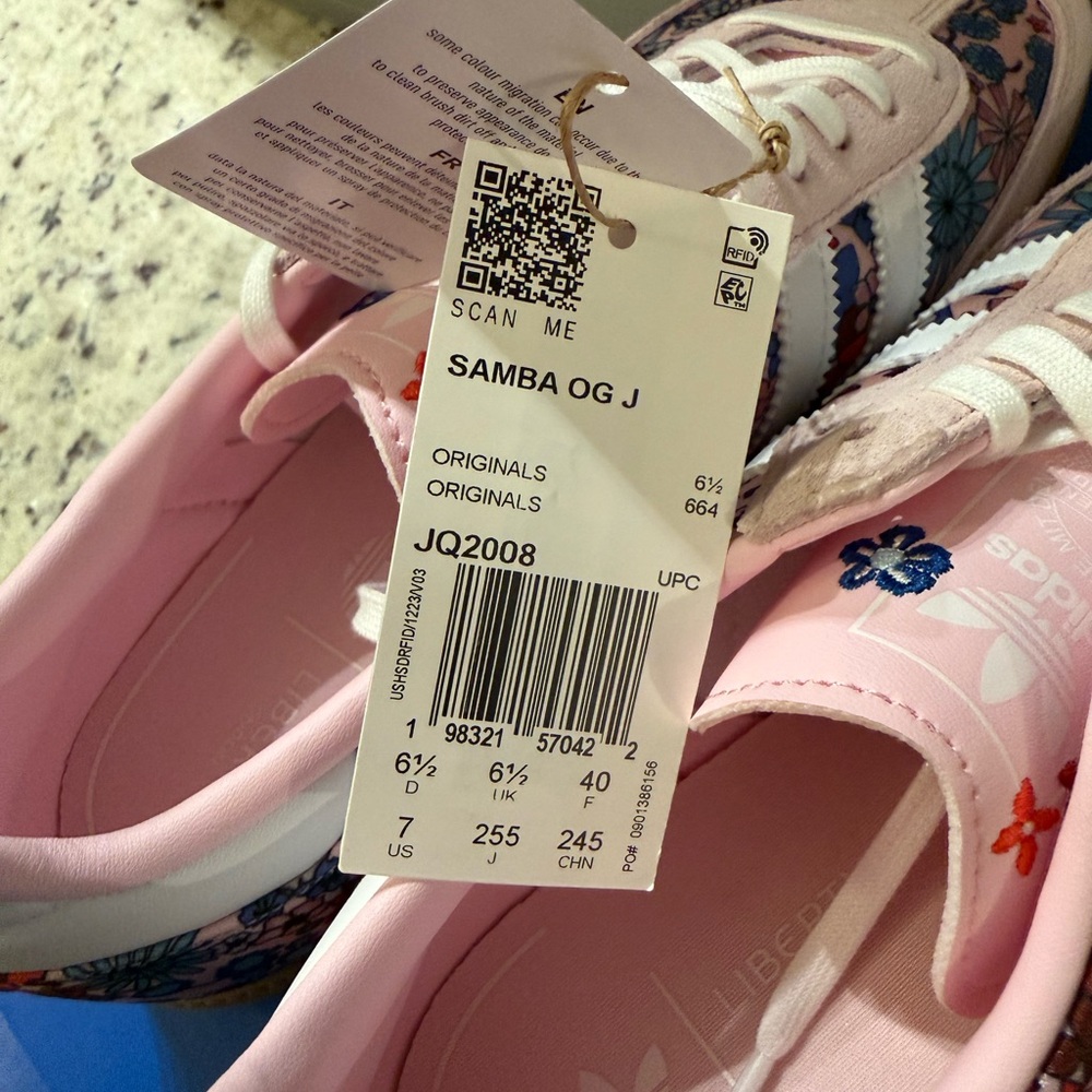 🆕 Adidas × Liberty London Limited Edition Samba OG J Flora — Blue Size 8 - Picture 6 of 9